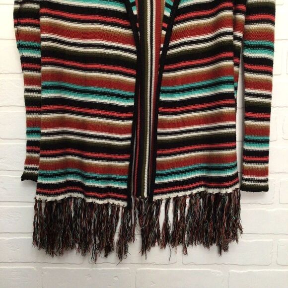 ELEMENT boho hoodie cardigan fringe southwestern western puncho medium - Picture 5 of 14